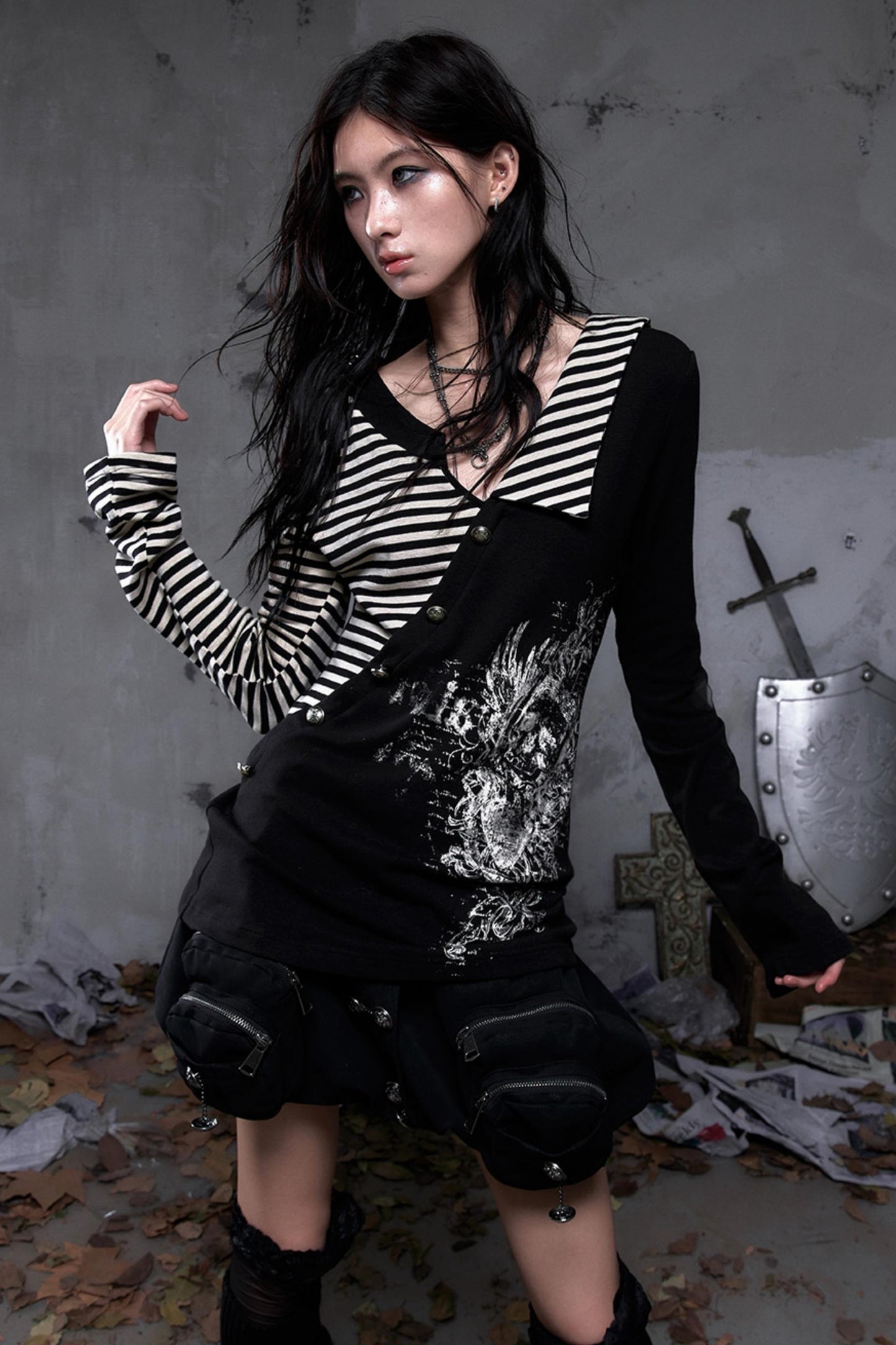 Vintage Striped Knitted Top