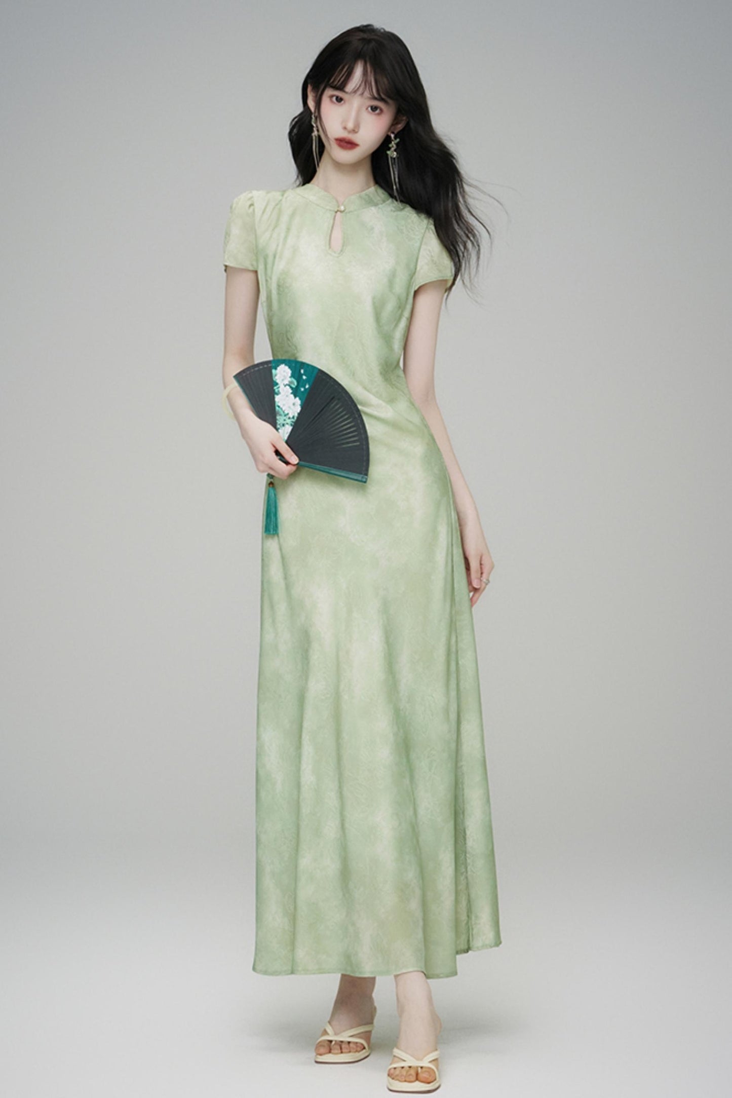 Chic Jacquard Summer Cheongsam Dress