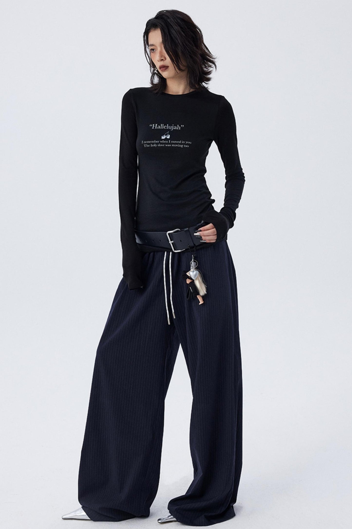 Schmales, bedrucktes Baselayer-Top mit Schleife