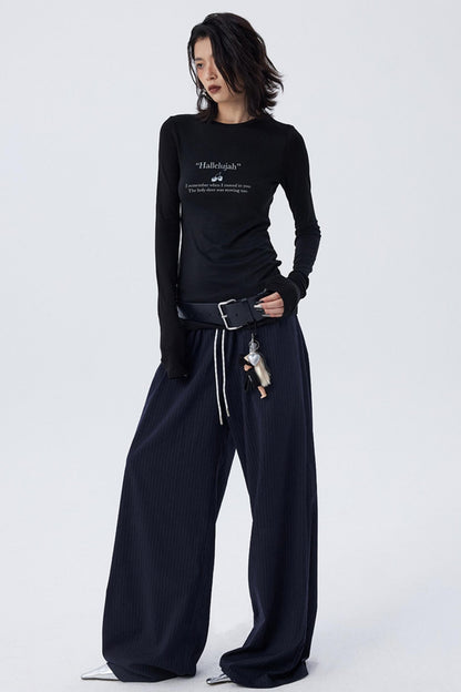 Schmales, bedrucktes Baselayer-Top mit Schleife