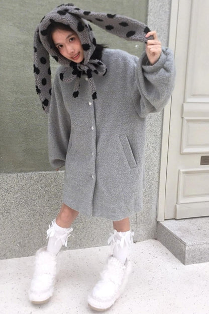 Happy Polka Dot Rabbit Ears Bow Hat