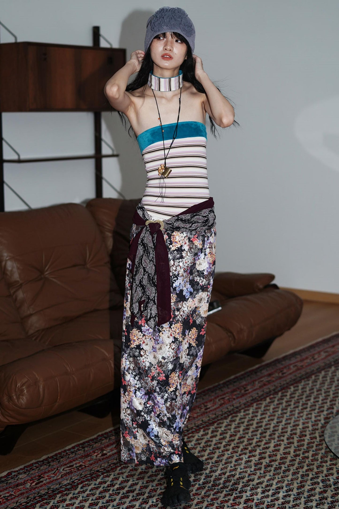 Vintage Striped Bandeau Set