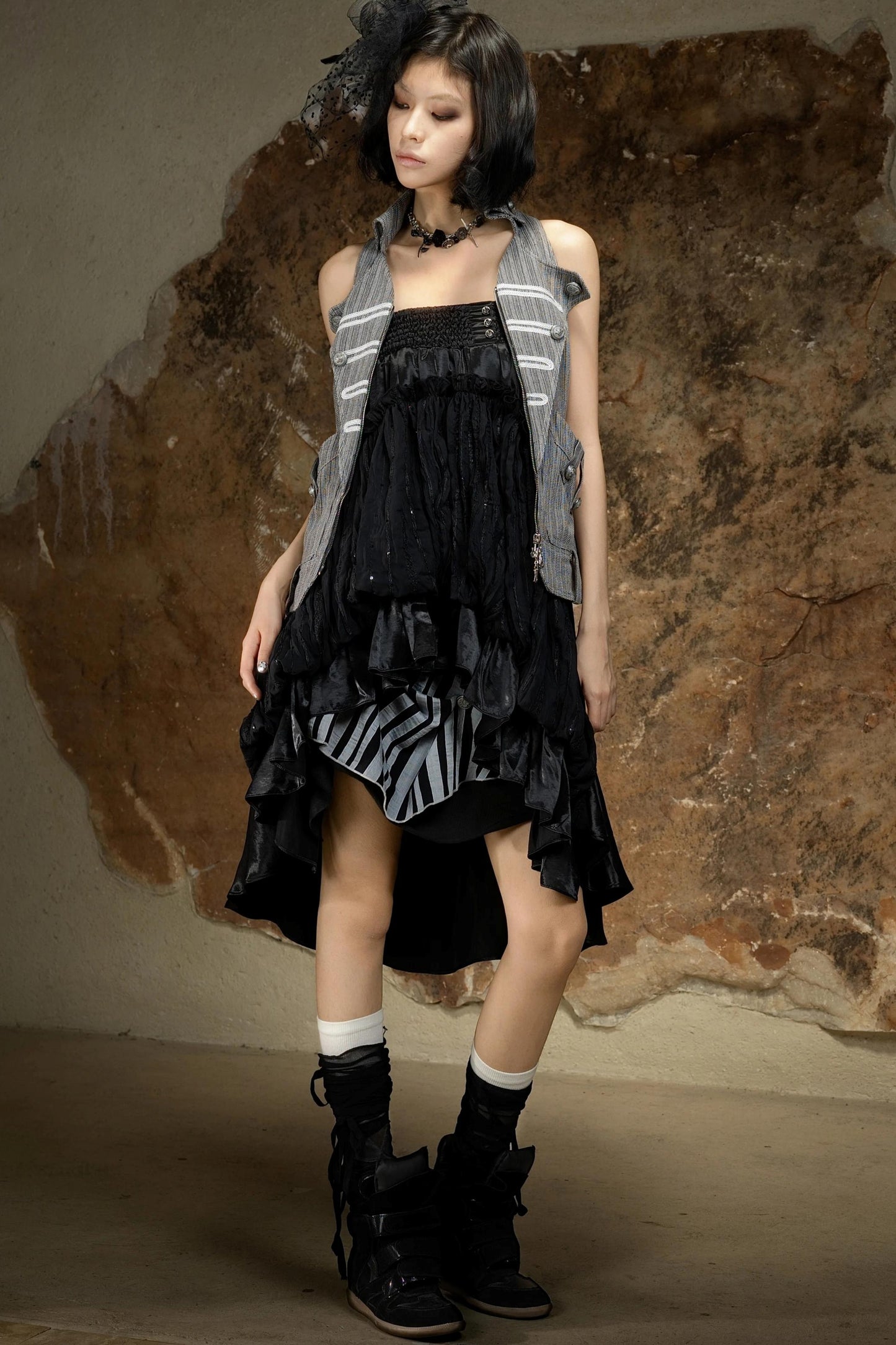 Asymmetrical Retro Tube Skirt