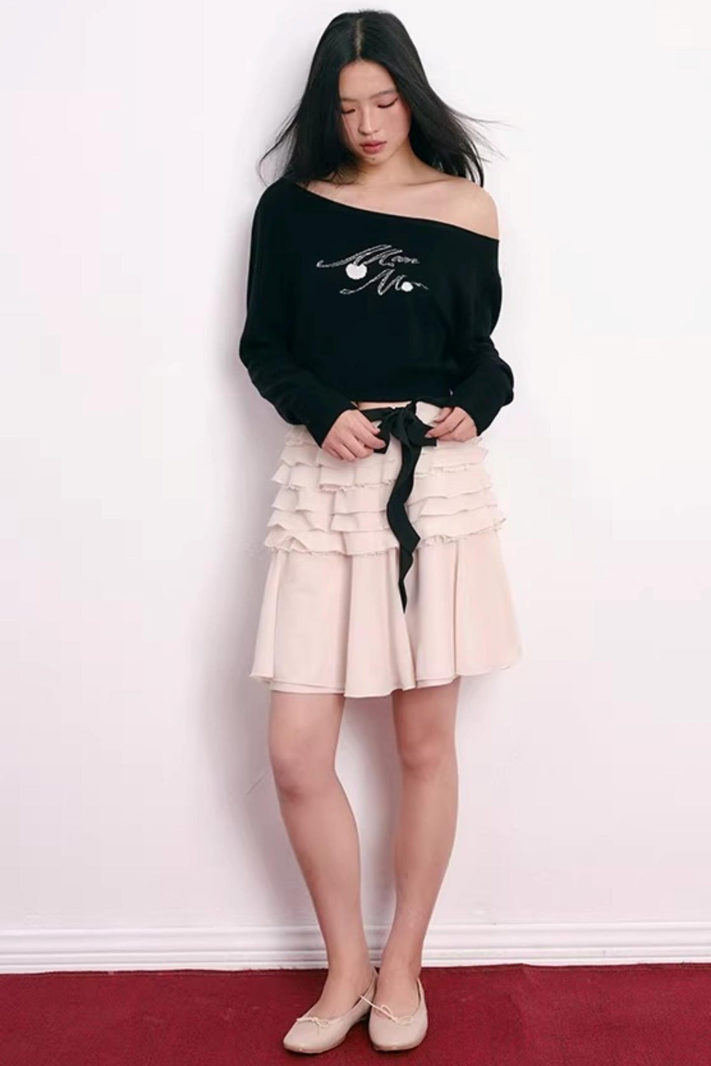 Cherry Jacquard Merino Wool Top