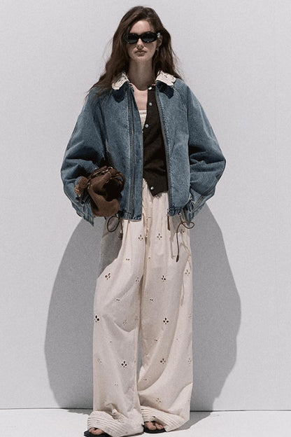 Vintage Crochet Denim Jacket Set-Up