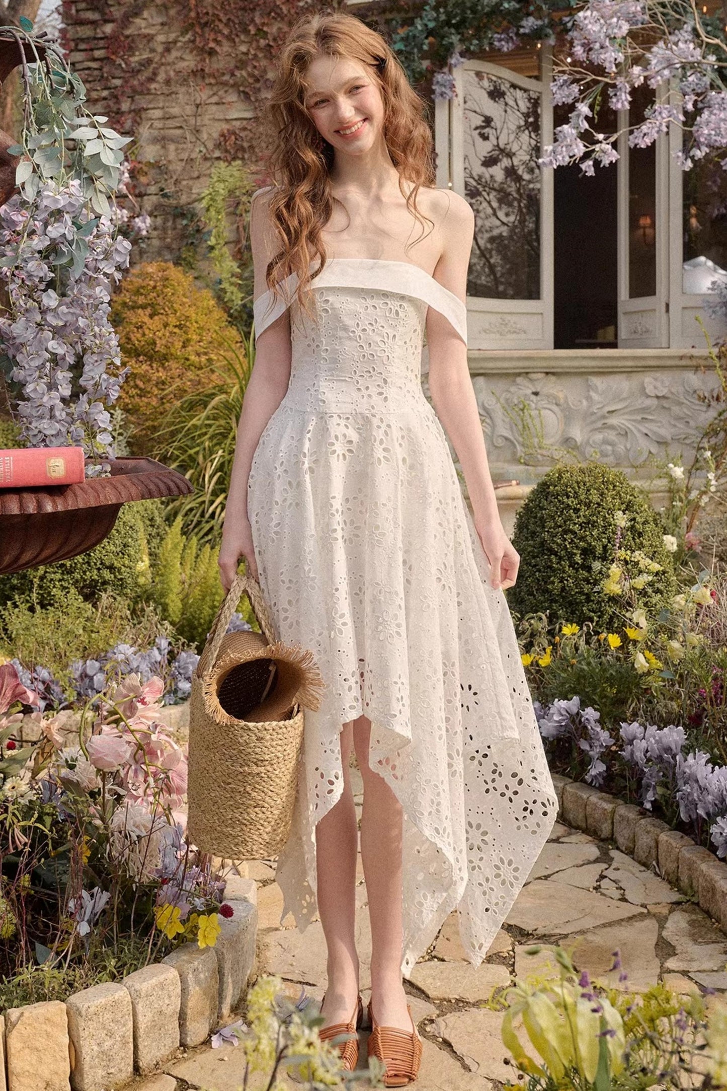 Milky Way Asymmetrical White Dress