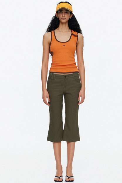 Asymmetrical Color-Blocking Tank Top