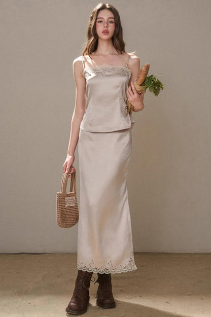 Comfortable Baby Powder Top & Skirt Set-Up