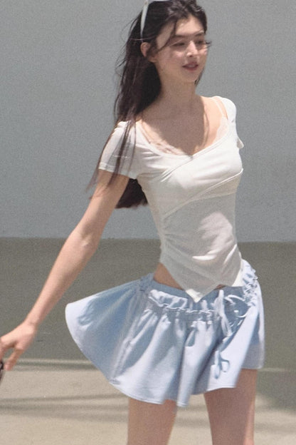 Embroidered Lyocell Puffy A-Line Skirt