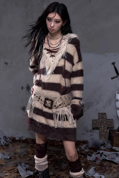 Vintage Street Punk Long Sweater