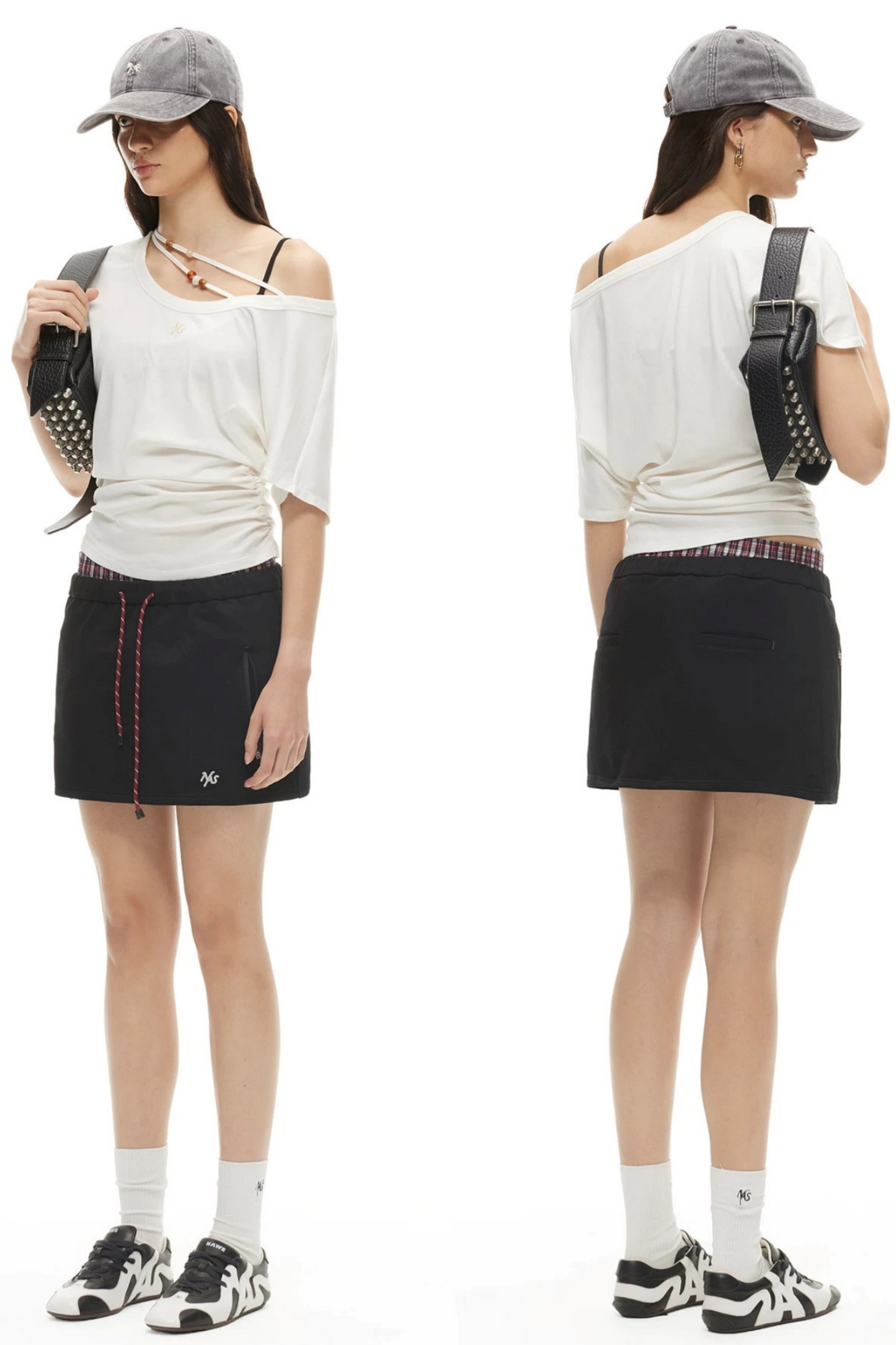 Cotton A-Line Drawstring Skirt