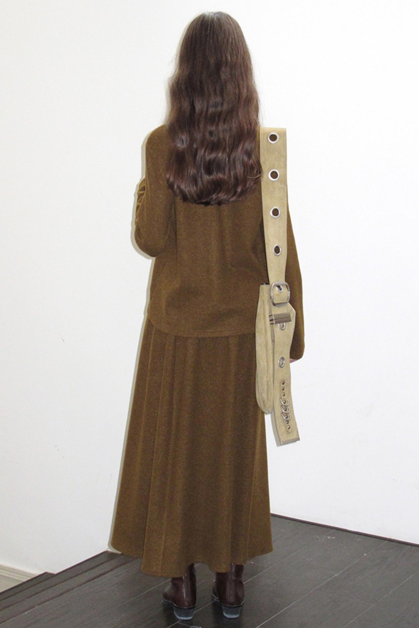 Three-Dimensional Pony Knit Top & Skirt Set