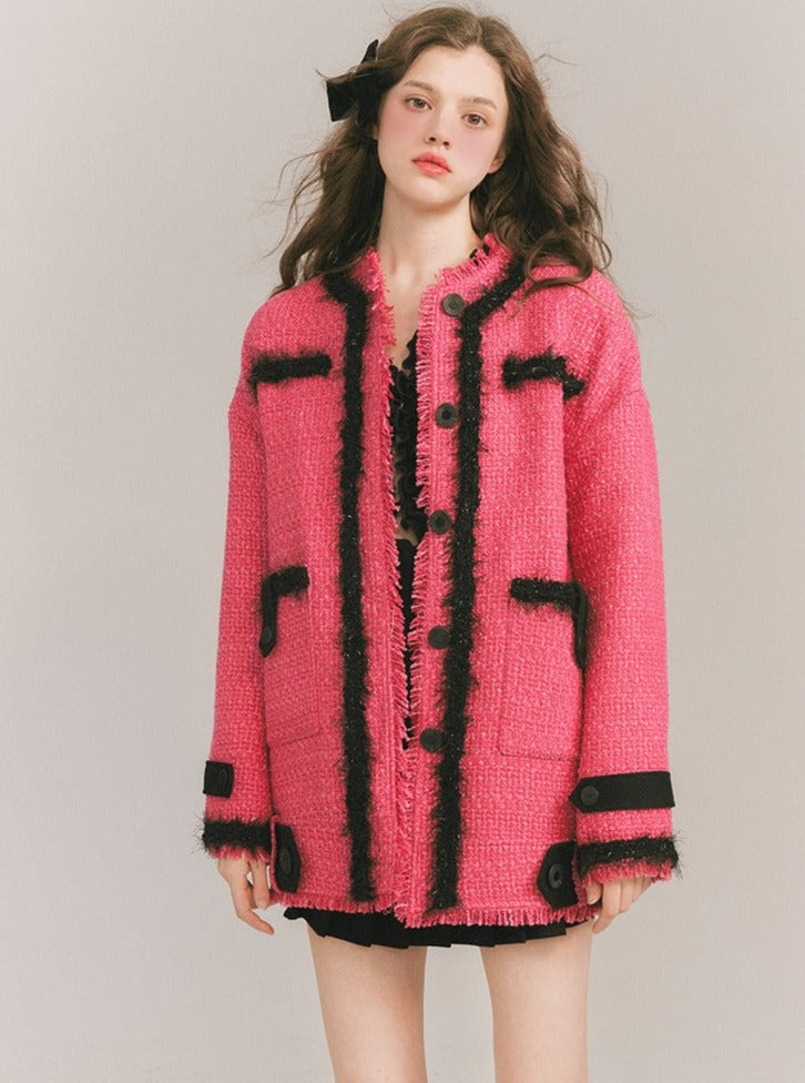 pink ink wool jacket