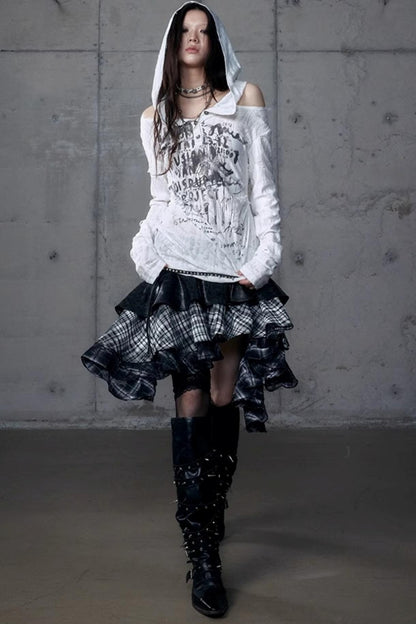 Vintage Punk Hooded Top