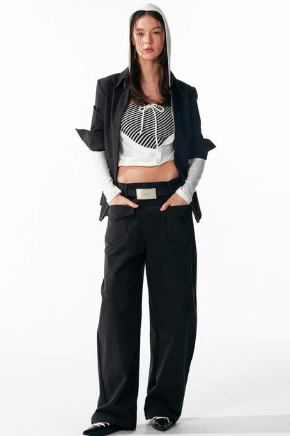 Slim Lace-Up Hooded Long Sleeve Base Shirt