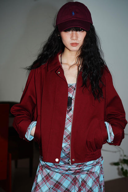 Solid Retro Short Casual Jacket