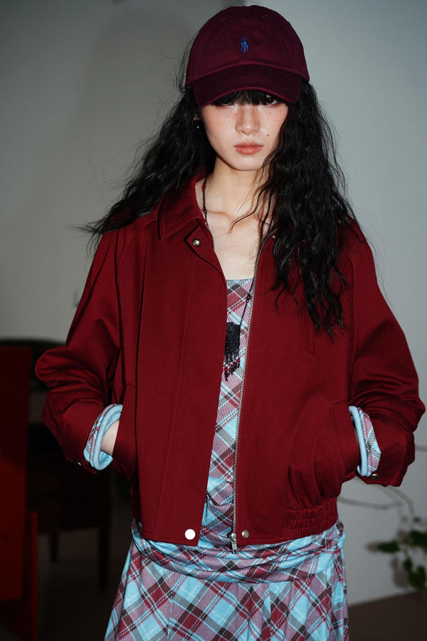 Solid Retro Short Casual Jacket