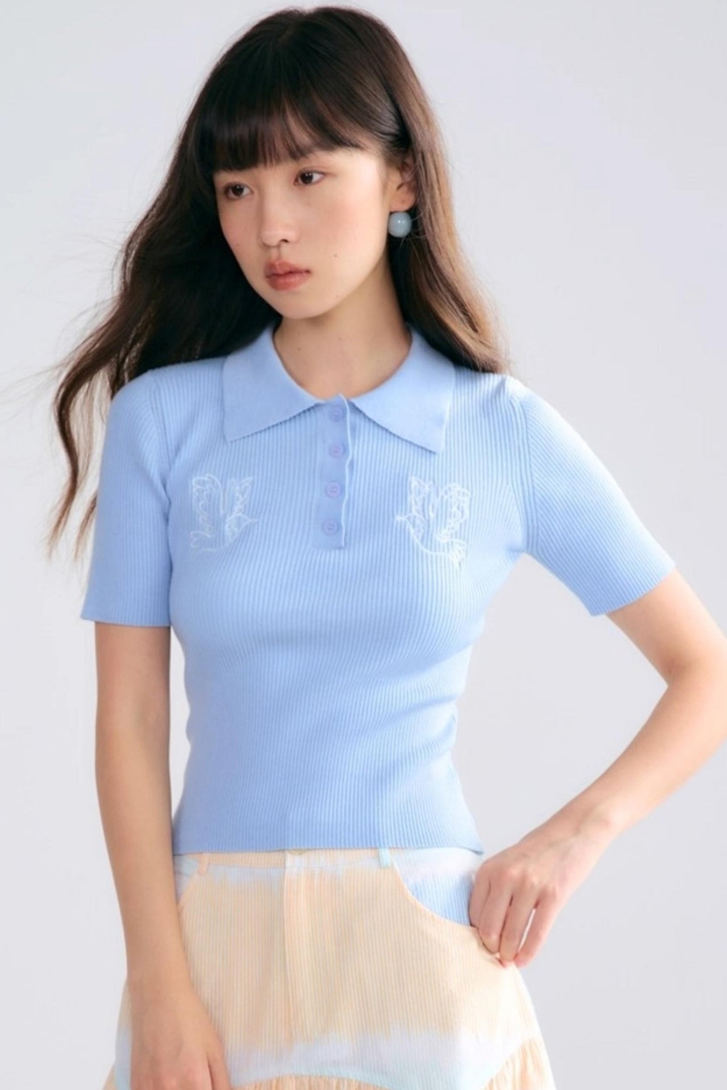 Asuka Love Poems Embroidery Polo Shirt