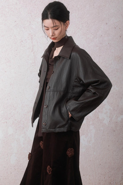 Caramel Coffee Leather Jacket