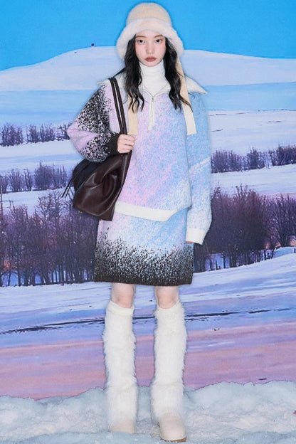 Gradient Wool Blend Winter Set-Up