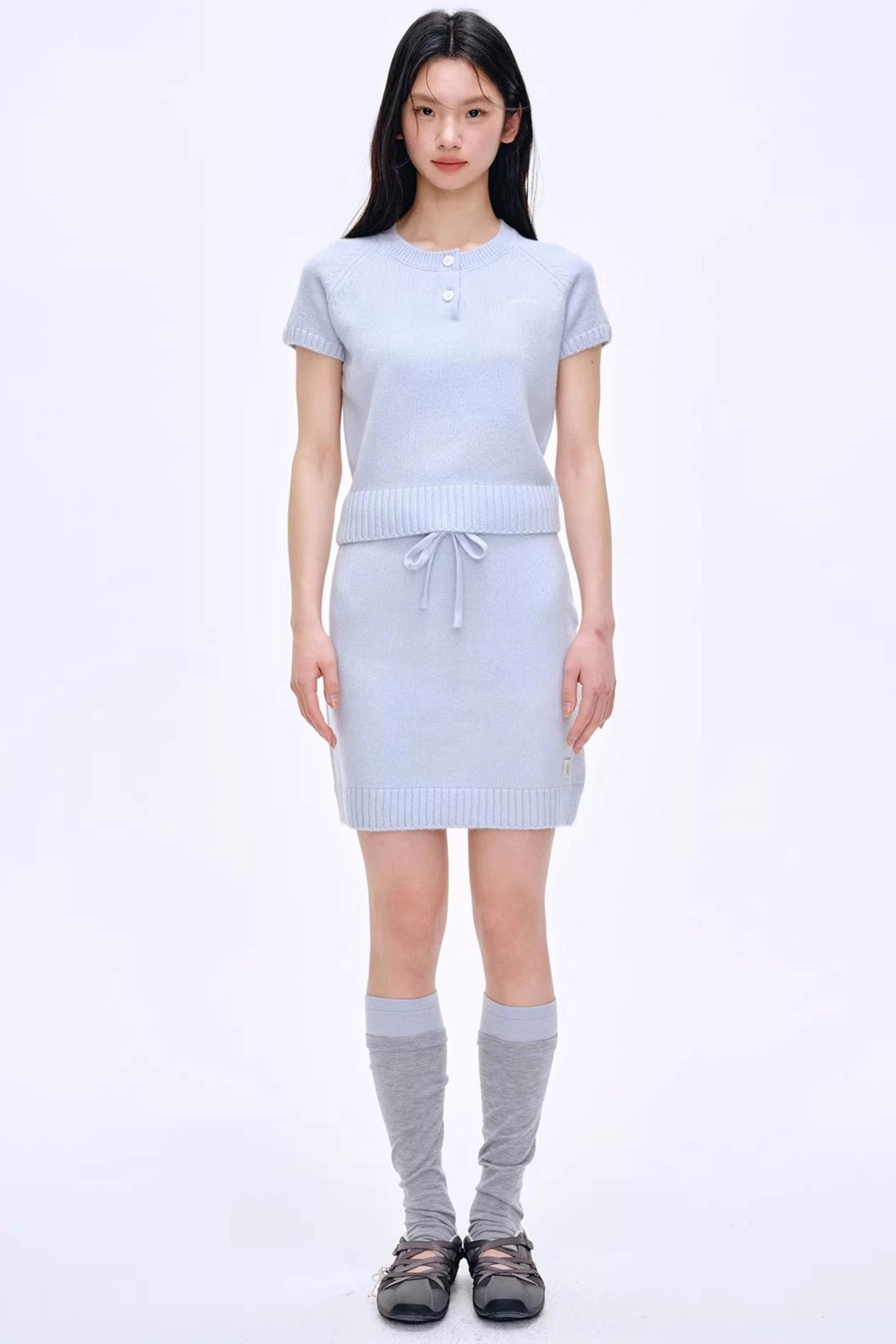 Heartbeat Dialogue Knit Skirt Set-Up