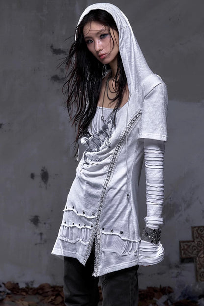 Rock Swing Collar Print Long Sleeve Dress