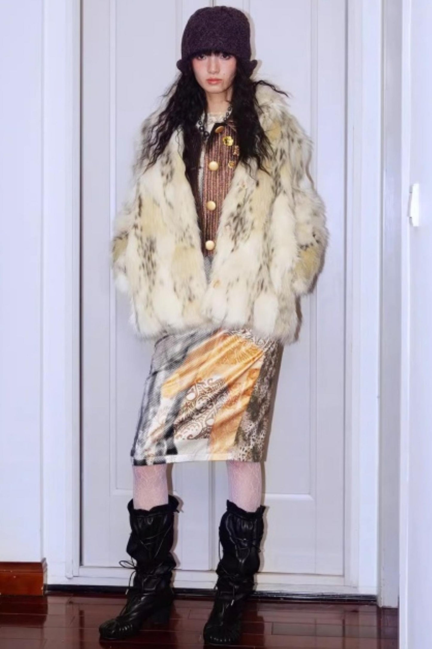 Vintage Original Print Denim Skirt