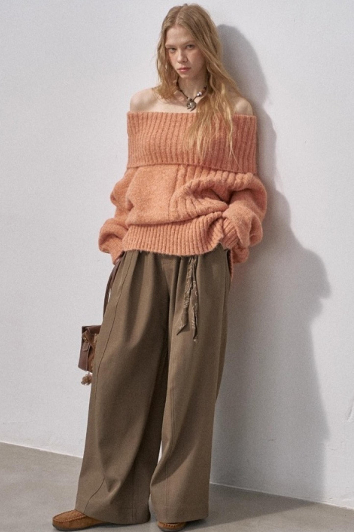 One-Shoulder Cable-Knit Sweater