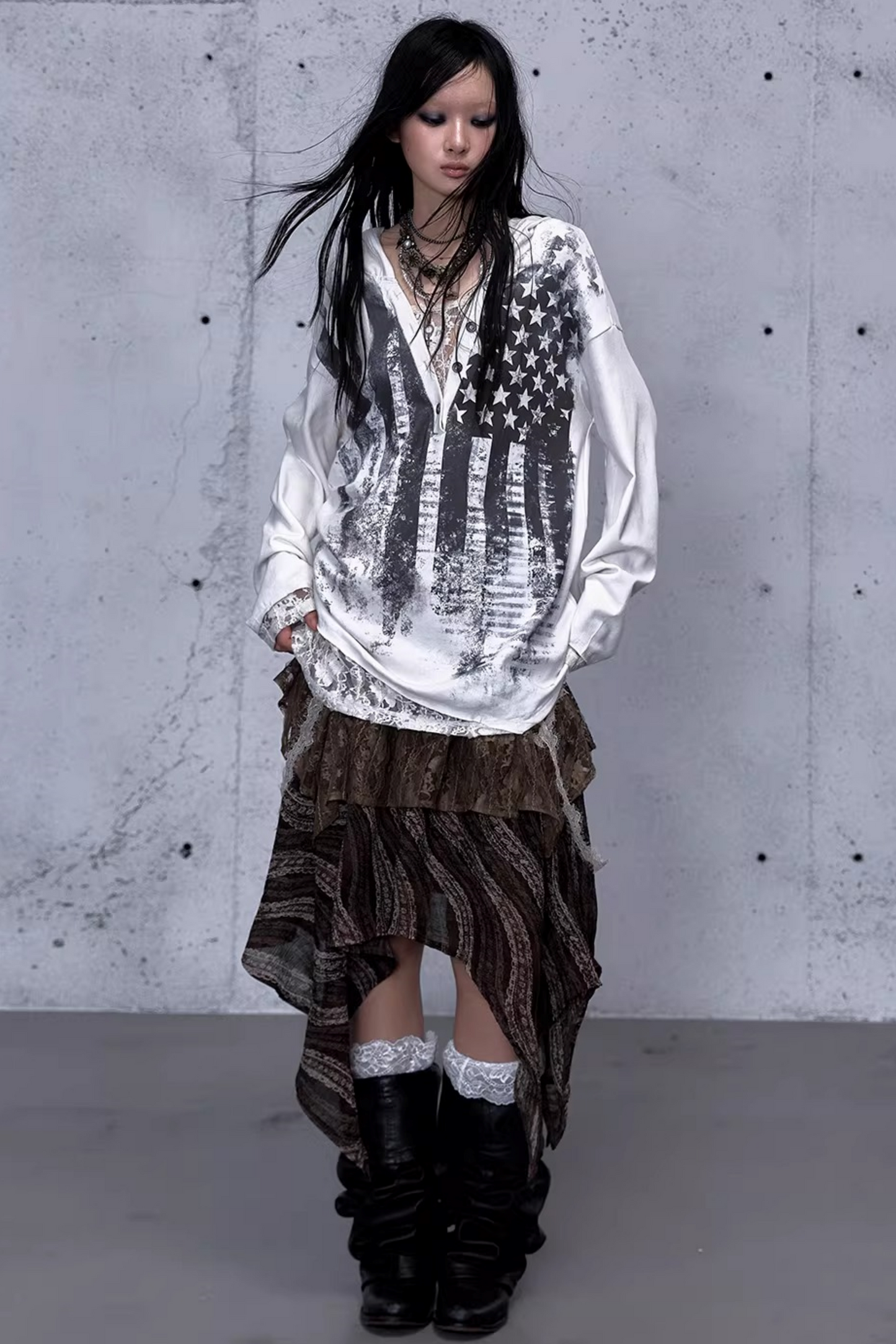 Rebellious Lace Hooded Top