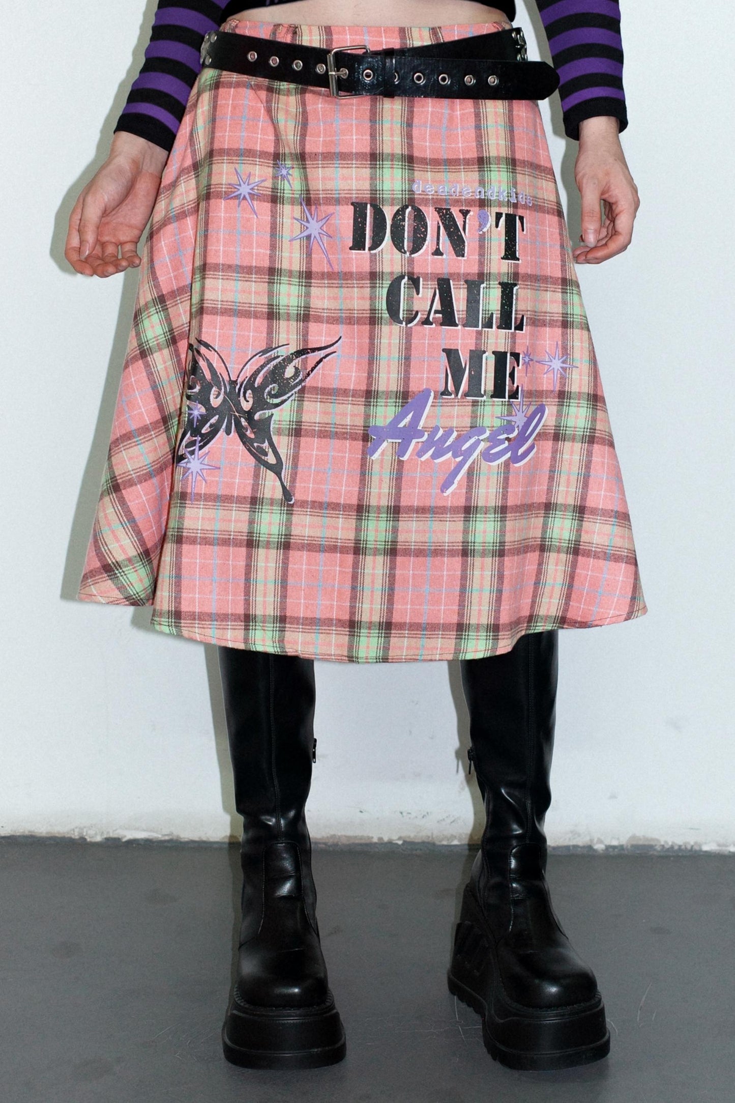 Punk Plaid Layered Skirt