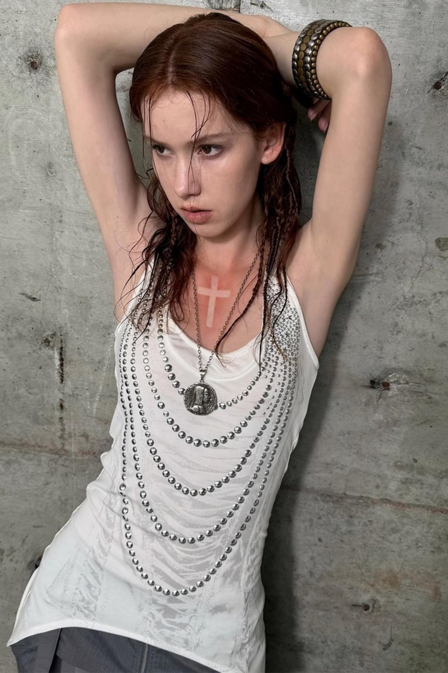 Rhinestone Long Tank Top