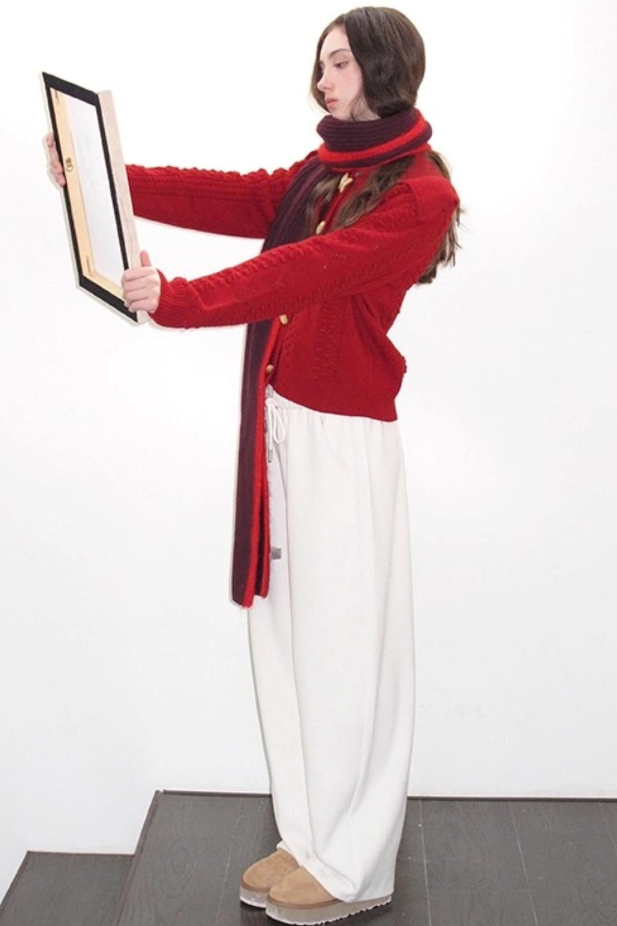 Winter Gingerbread Knitted Cardigan Set-Up