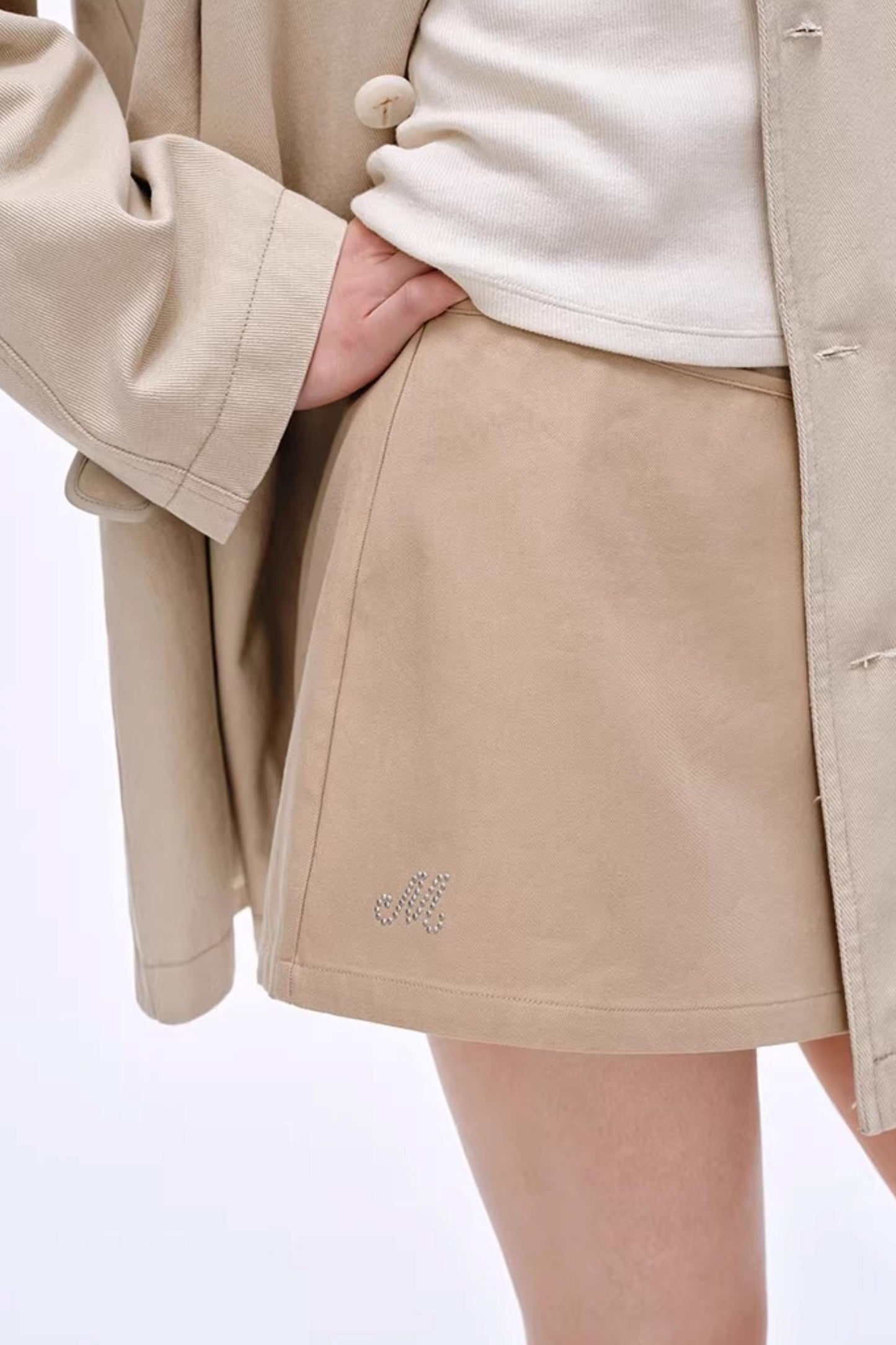 Side Slit Bow Pants Skirt
