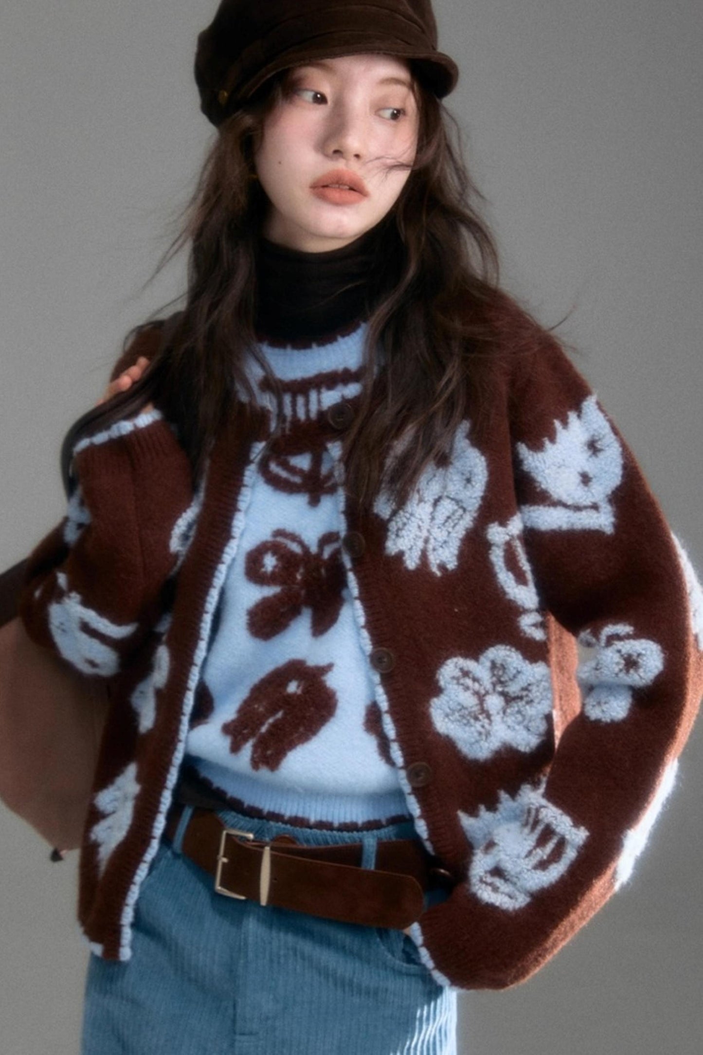 Velvet Jacquard Cardigan Set-Up