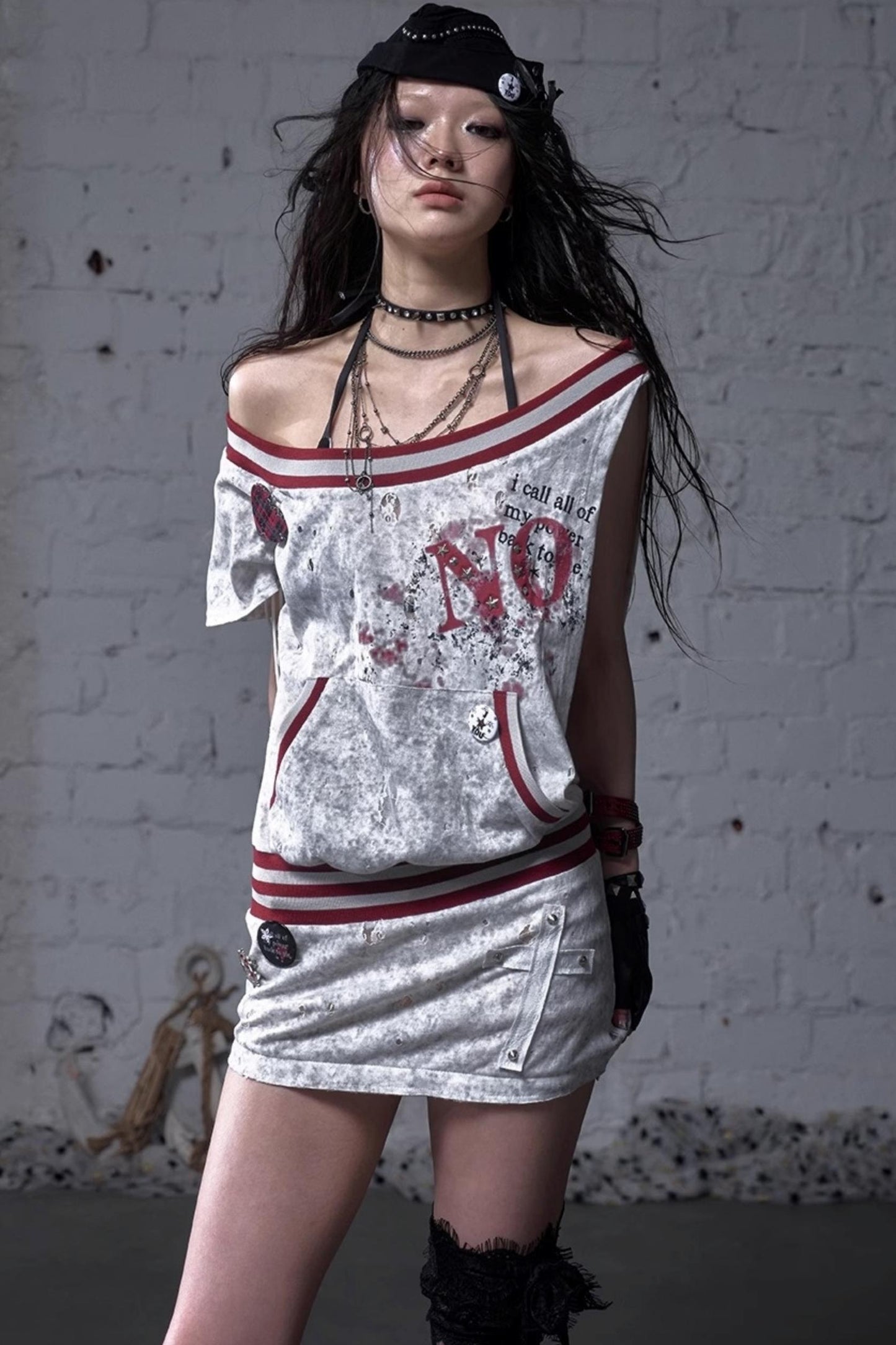 Detachable Hem Punk Corset Dress