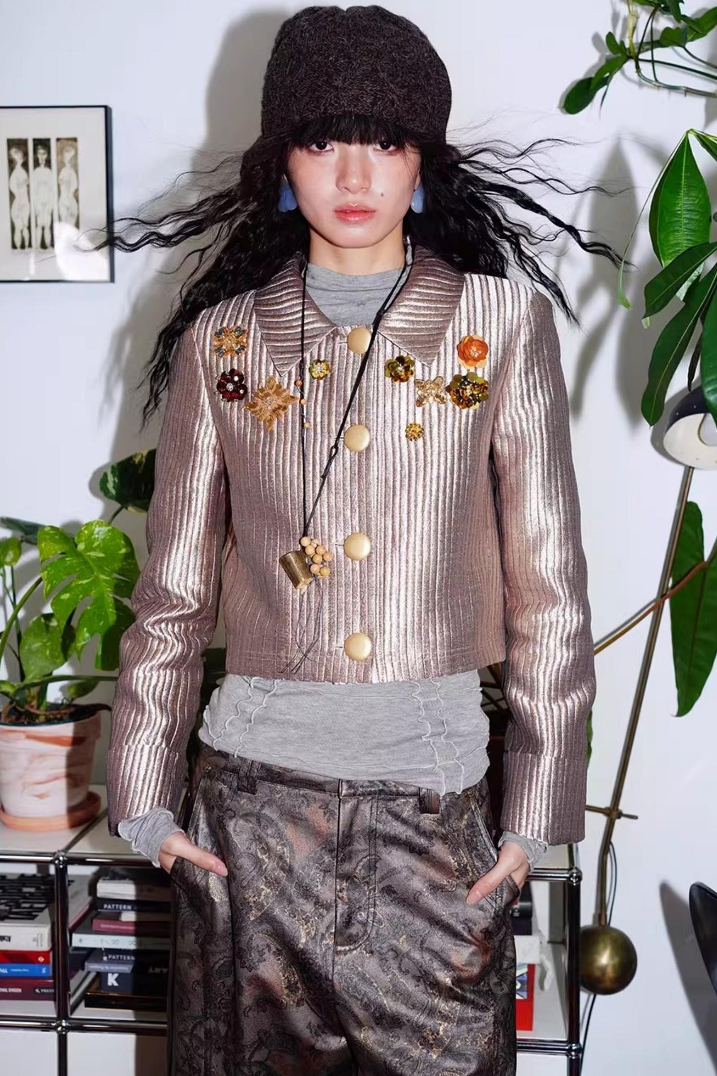 Gold Silk Glitter Jacket