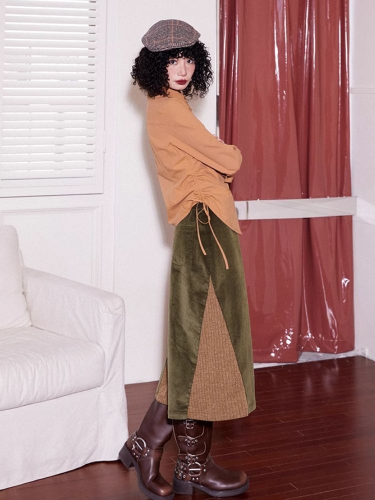 Drawstring Waist Long Sleeve Shirt