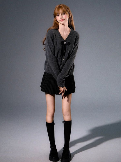 Knitted cardigan sweater camisole undershirt two-piece suit