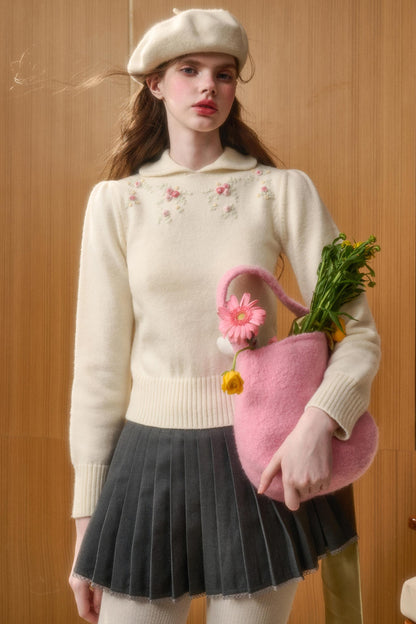 Handmade Wool Doll Collar Top