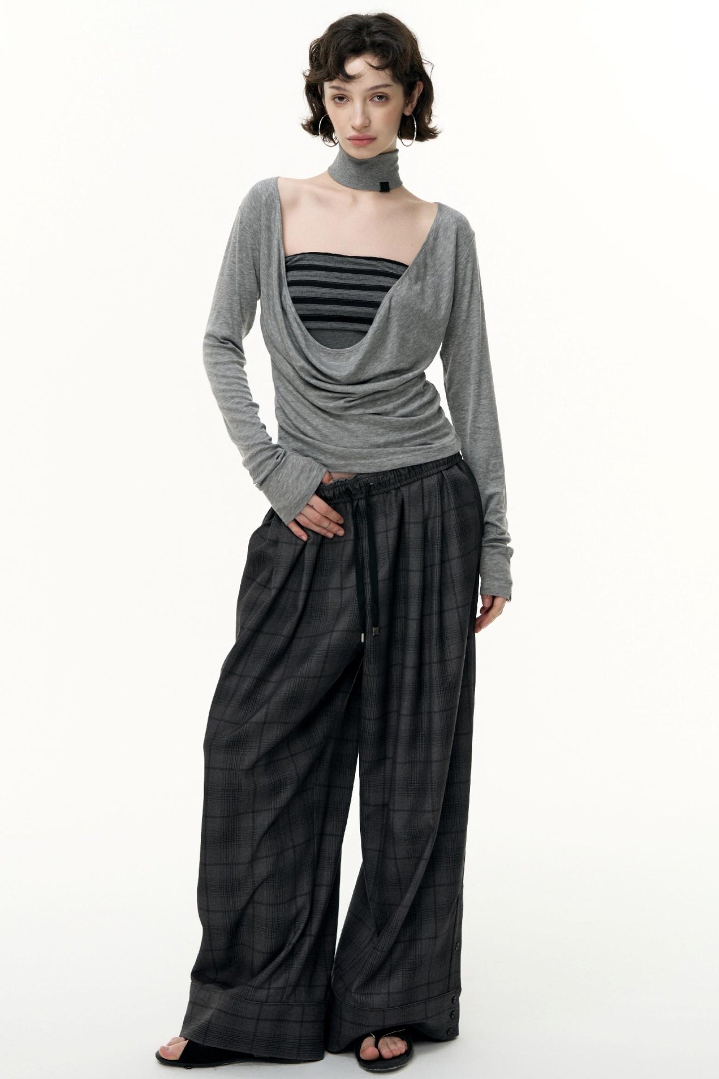 Fantasy Lyocell Collar Long-Sleeved T-Shirt