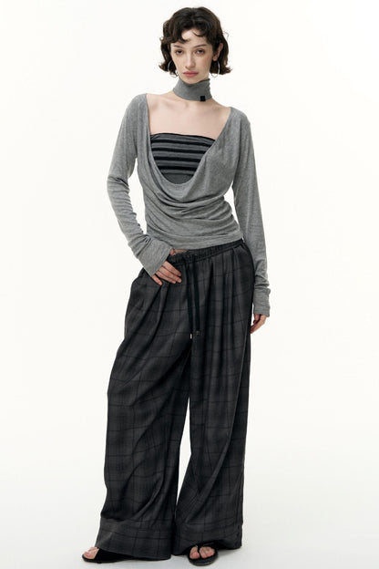 Fantasy Lyocell Collar Long-Sleeved T-Shirt