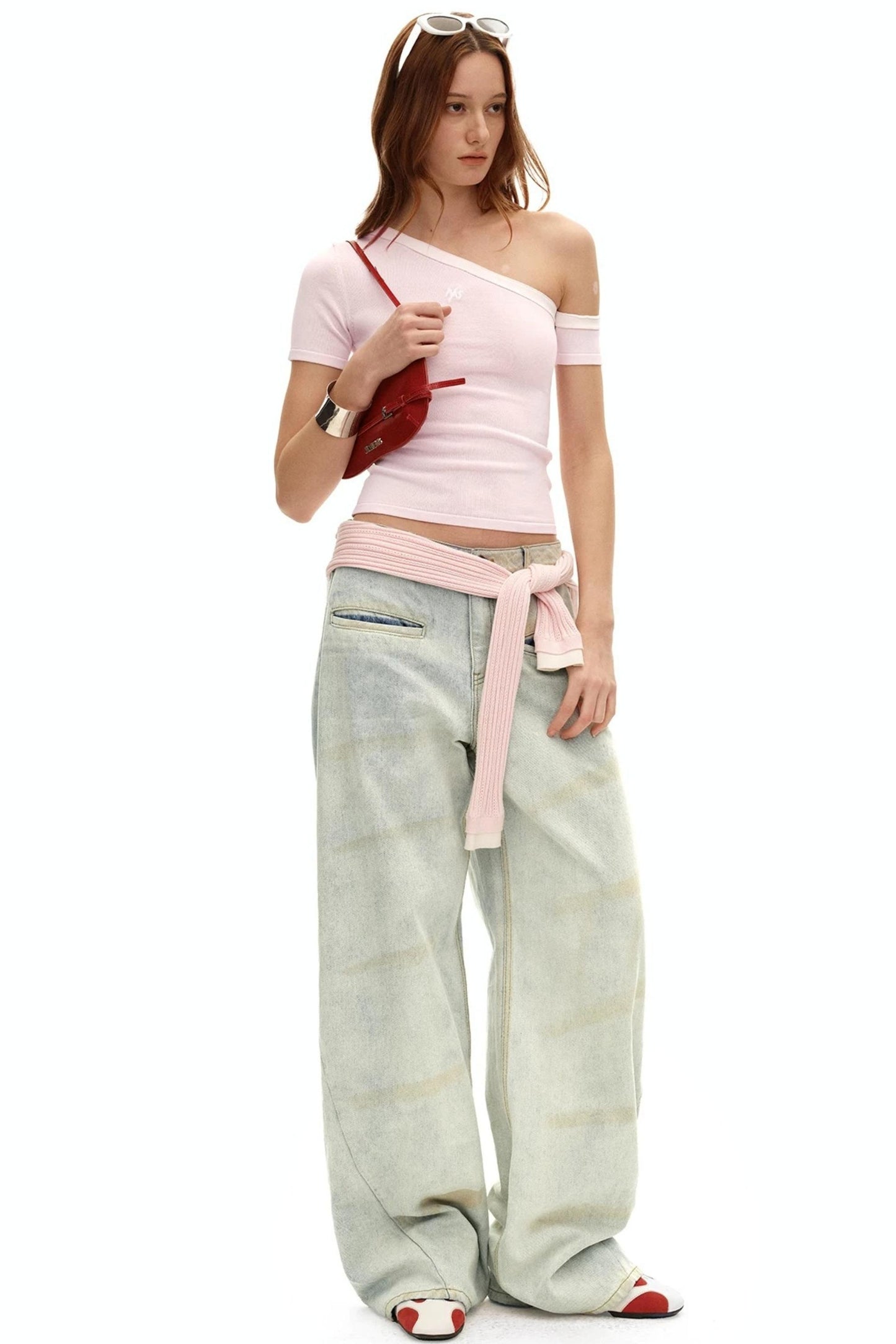 Asymmetrical Ice Linen Top
