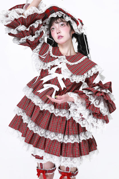 Lolita Style Red Check Dress