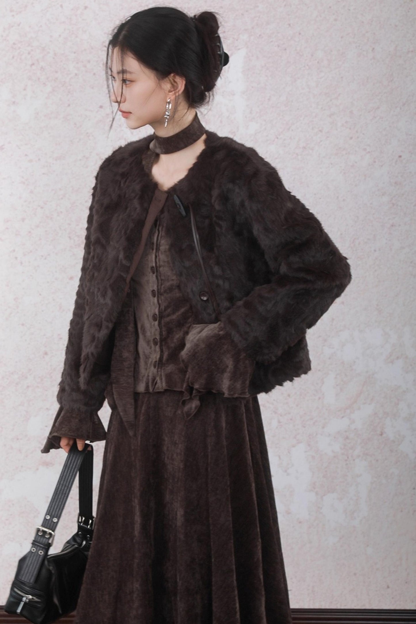 Winter Velvet Top Skirt Set-Up