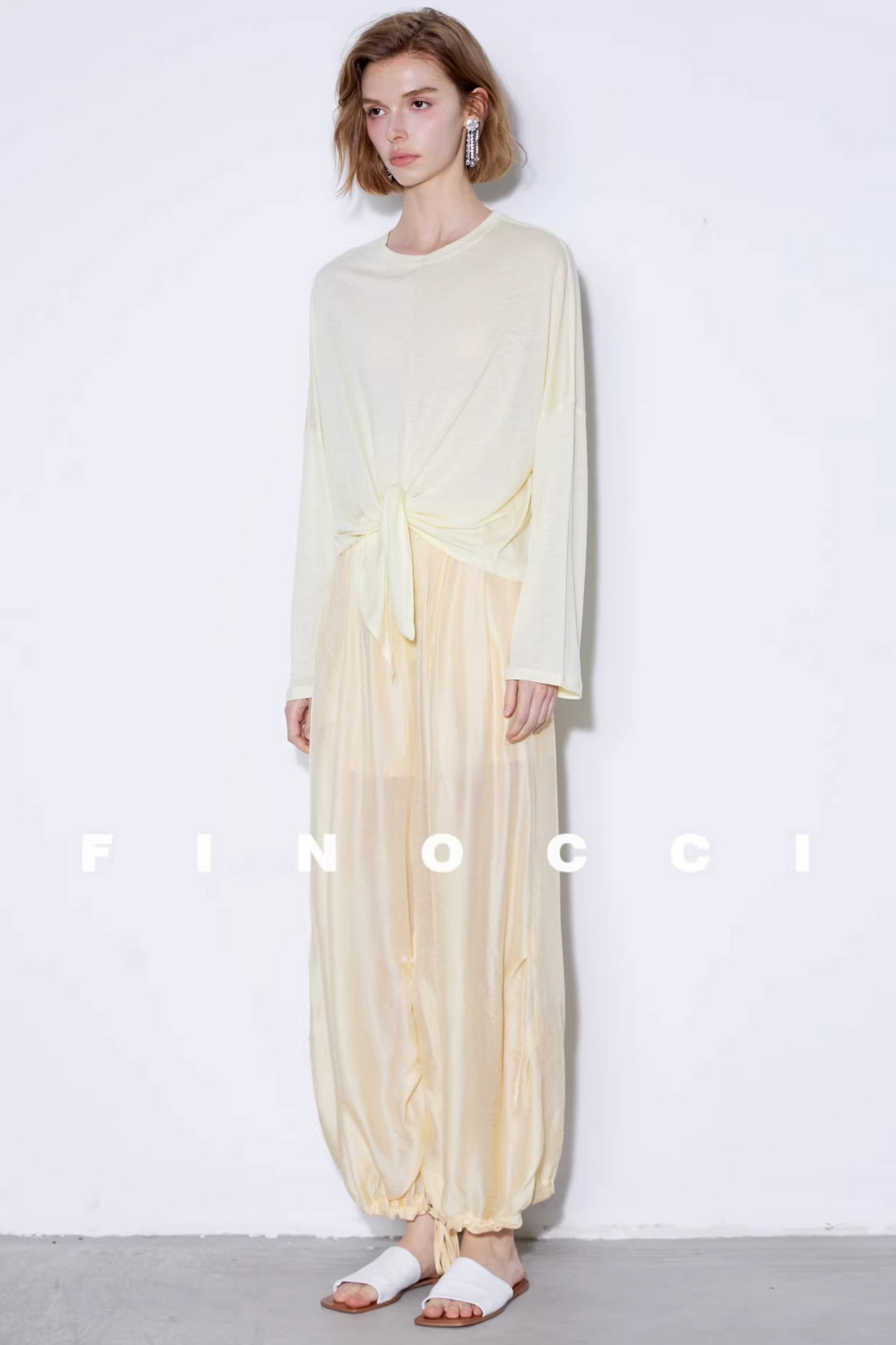 Mulberry Silk Shimmering Lantern Pants