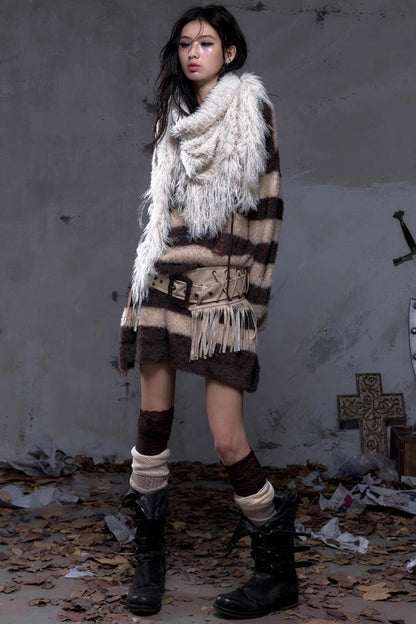 Vintage Fringe Triangle Scarf