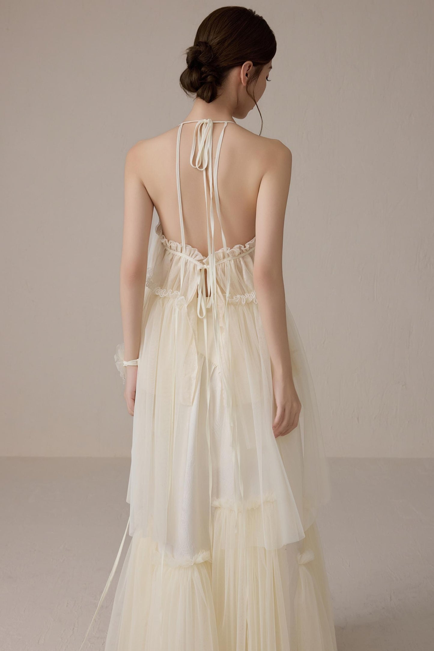 Floral Mesh Tie Neck Camisole