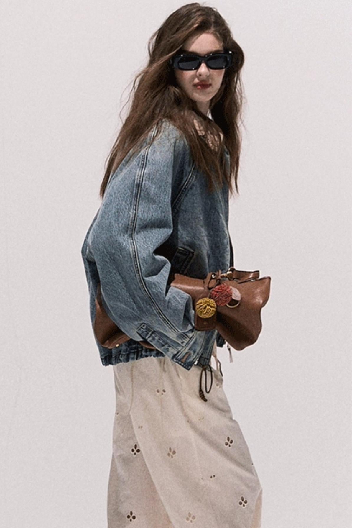 Vintage Crochet Denim Jacket Set-Up