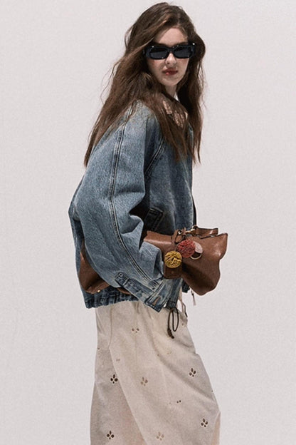 Vintage Crochet Denim Jacket Set-Up