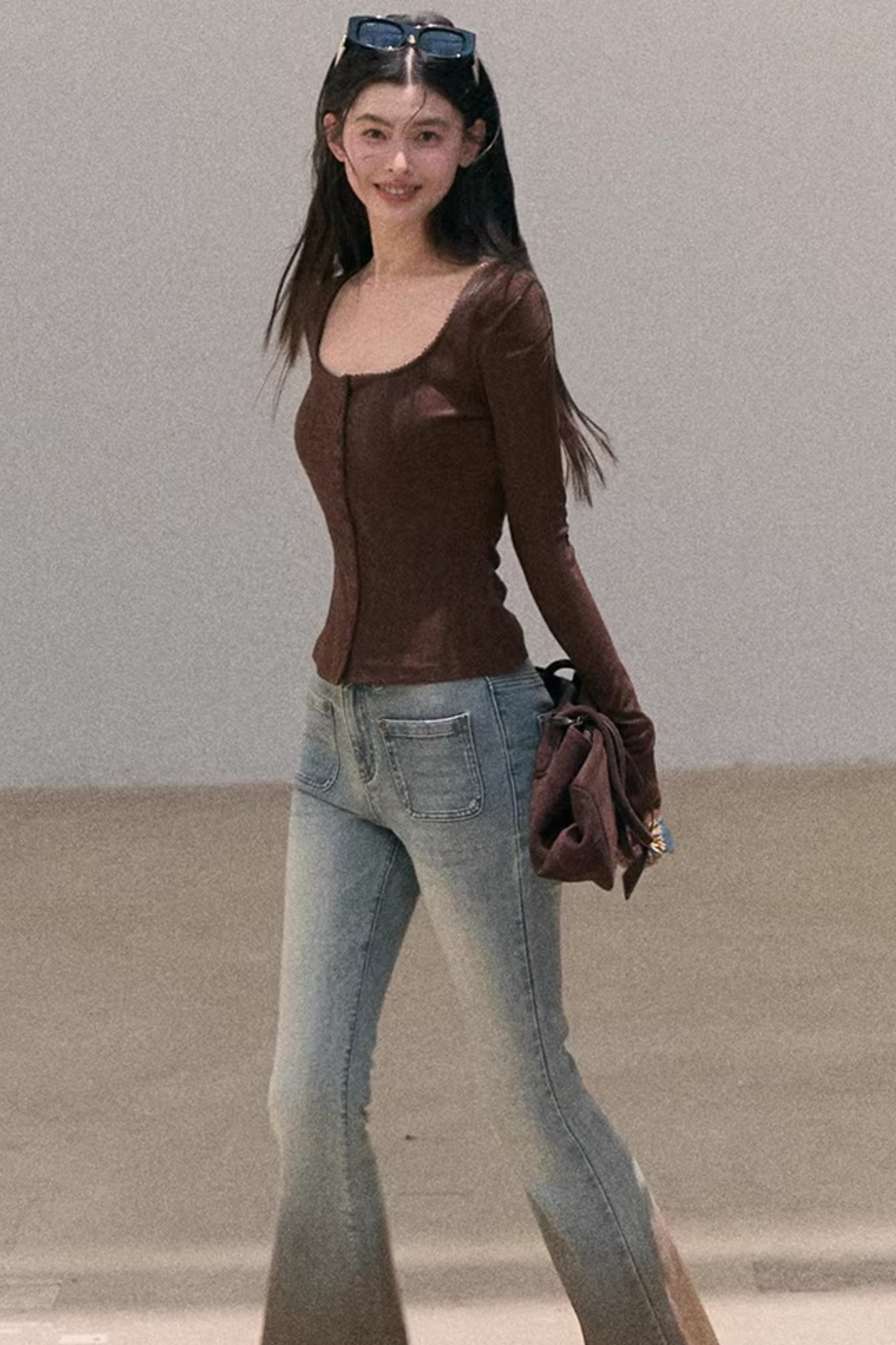 Hollow-Out Ribbed Knit Cardigan